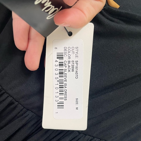 Rachel Pally Isa Black Cap Sleeve Empire Maxi Dress Size Medium - Picture 3 of 7